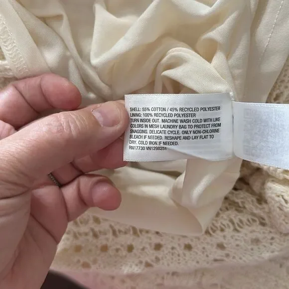 UT XLβCream Openwork Midi Sweater Crochet Knit Scalloped Drawstring Skirt - Picture 16 of 16